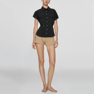 White V-neck short-sleeved ruffled casual fashion women's cover-up