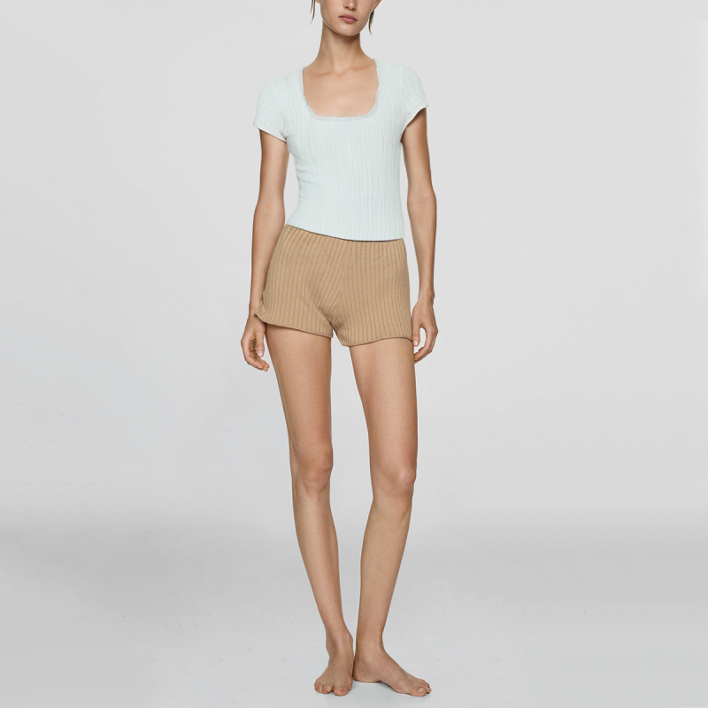 Square collar white short sleeve hot sale casual fashion summer women's T-shirt