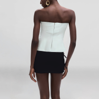 Strapless solid color zipper fly hot sale casual fashion women's cropped vest - Image 3