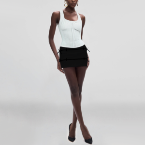 Shoulder Strap Embroidery Eyelet White Casual Fashion Women's Cotton Vest