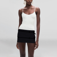 Spaghetti Strap White Knitted Casual Fashion Women's Vest - Image 5