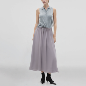 Elastic waist purple casual fashion women's long skirt
