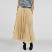 Elastic waist yellow hot sale casual fashion women's long skirt - Image 5