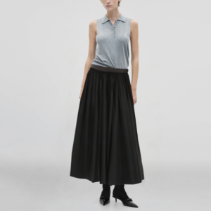 New design black side button casual fashion women's mini maxi skirt