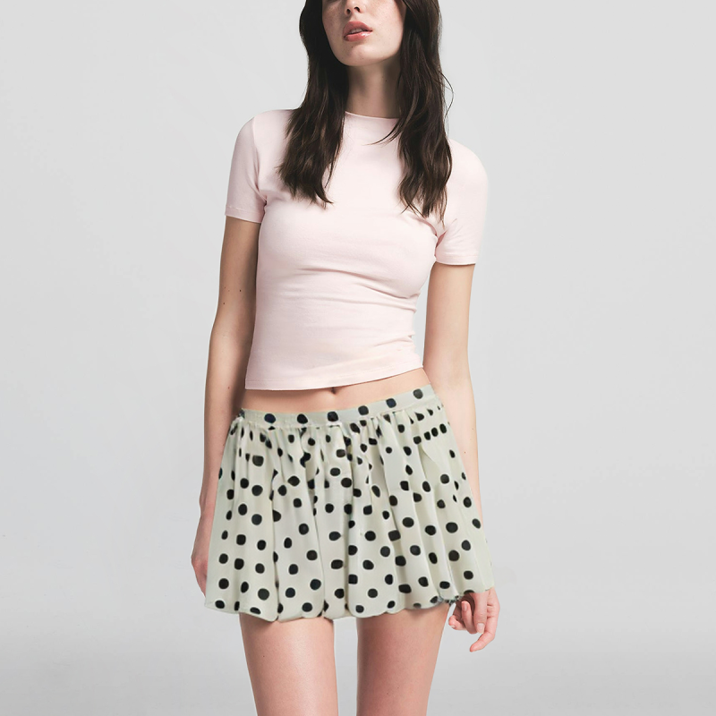 Polka Dot Printed A-Line Mini Skirt Women's Casual Fashion Short Skirt - Image 4