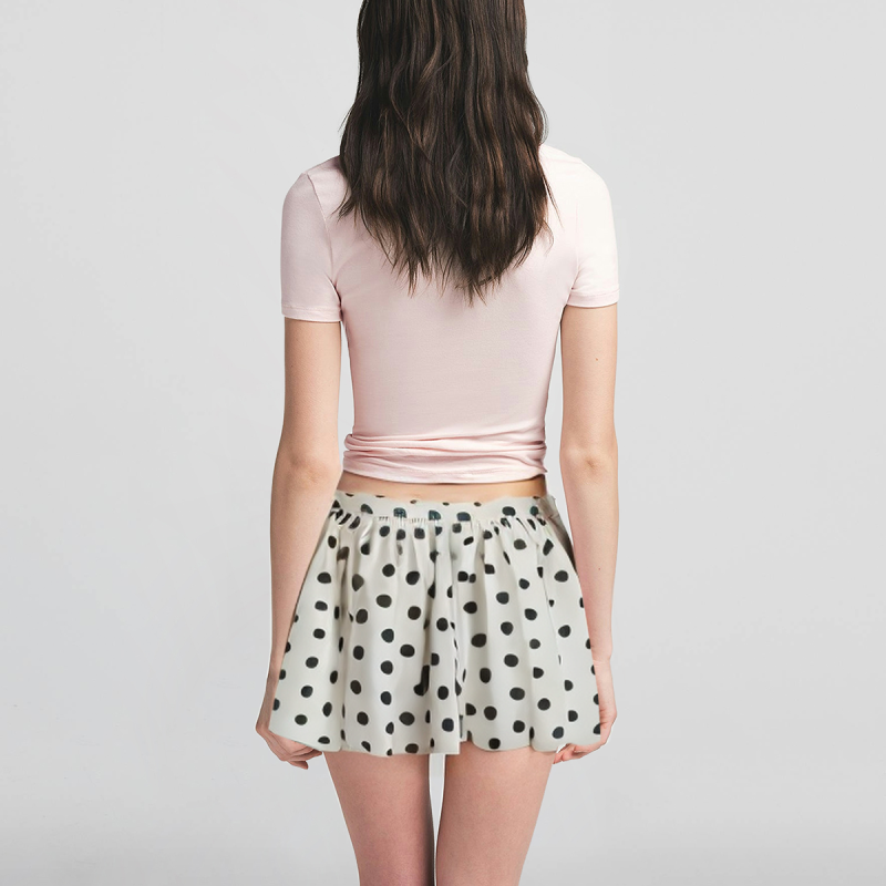Polka Dot Printed A-Line Mini Skirt Women's Casual Fashion Short Skirt - Image 2