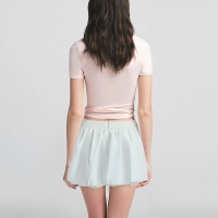 Solid Color Cotton Zipper A-Line Mini Skirt Women's Casual Short Skirt - Image 3