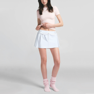 Solid Color Zipper Decoration Casual Fashion Mini A-Line Skirt