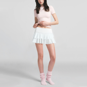 White Zipper Fly Embroidered Eyelet Casual Fashion Shorts