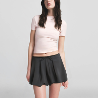 Front Tie Solid Color Casual Fashion Mini Skirt Women's Shorts - Image 5