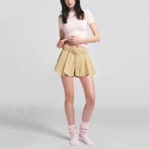 Zipper Fly Khaki Side Pockets Women's Casual Fashion Shorts