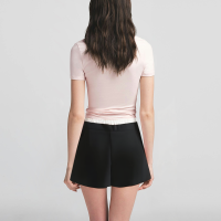 Drawstring waist black hot sale casual fashion pleated skirt women shorts - Image 3