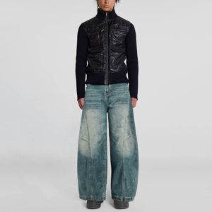 Vintage Washed Loose Banana Scimitar Curve Men's Wide Leg Jeans