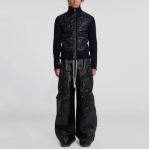 Vintage Washed Matte Coated Waxed Elastic Waist Loose Cargo Pants