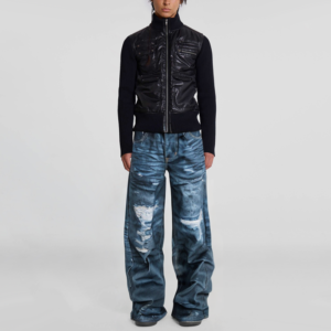 3D digital printing loose straight jeans for men