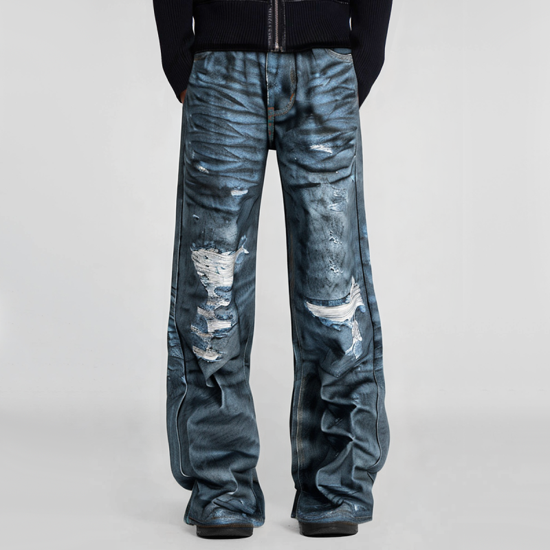 3D digital printing loose straight jeans for men - Image 4