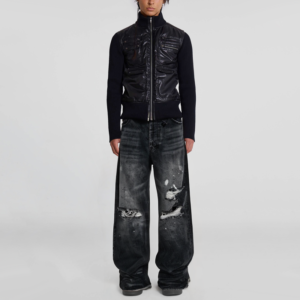 Vintage Washed Ripped Loose Wide Leg Men's Jeans