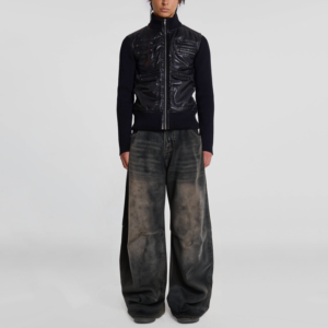 Vintage Washed Distressed Loose Waist Wide Leg Men's Jeans