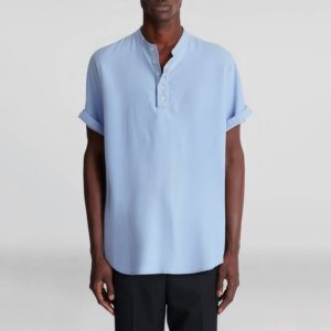 Plus Size Men's Solid Color Button Half Sleeve Casual Shirt