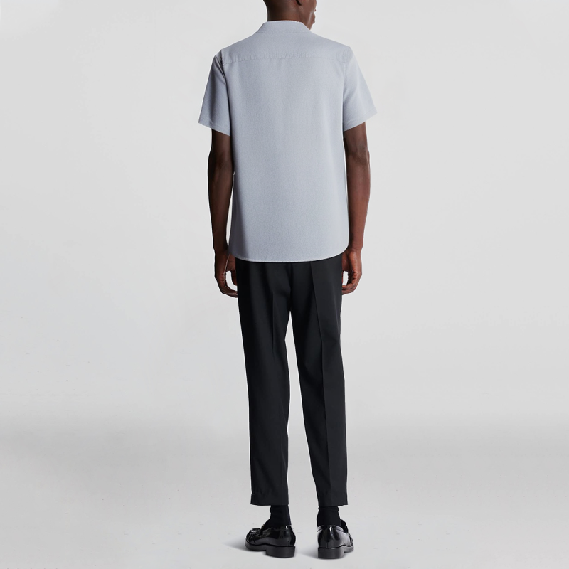 Cotton Yarn-dyed Oxford Cloth Short Sleeve Casual Men's Shirt - Image 2