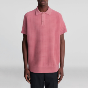 New Jacquard Knitted Cotton Men's Polo Shirt