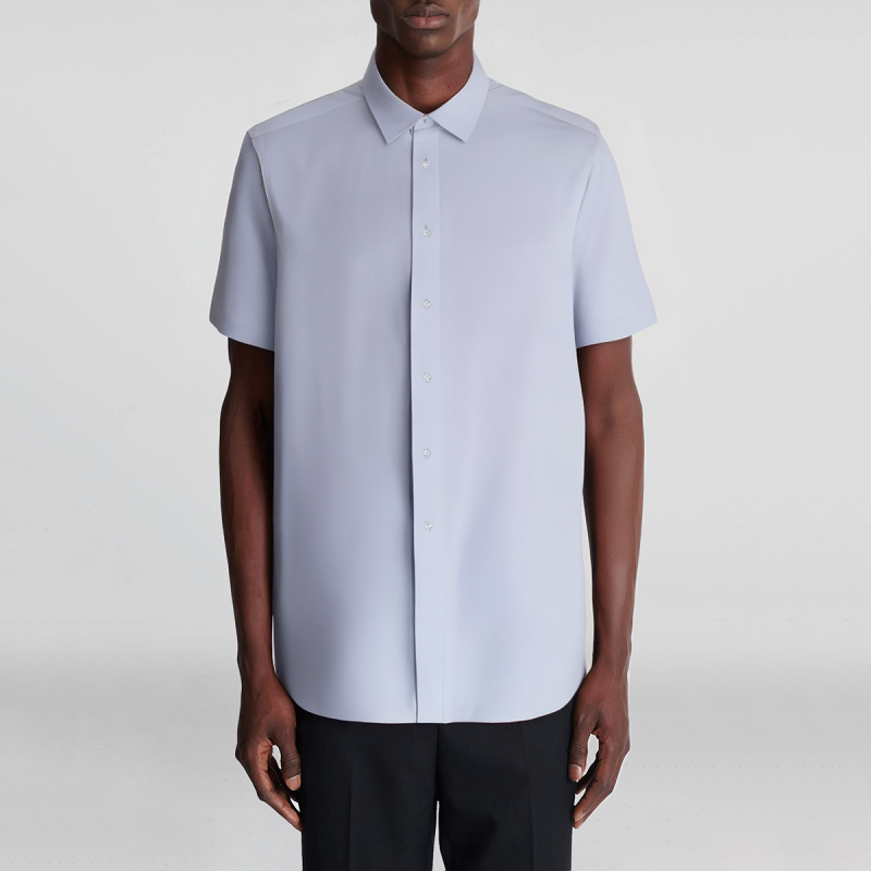 New breathable solid color lapel men's short-sleeved T-shirt