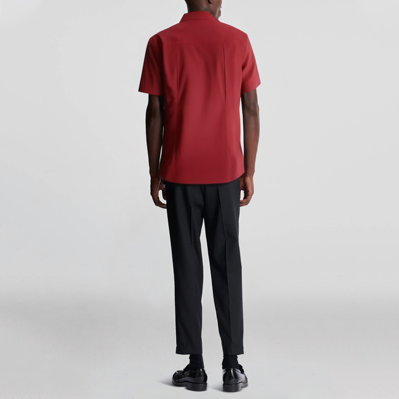 Men's short-sleeved Oxford cloth stand collar shirt - Image 2